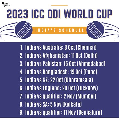 india world cup 2023 schedule